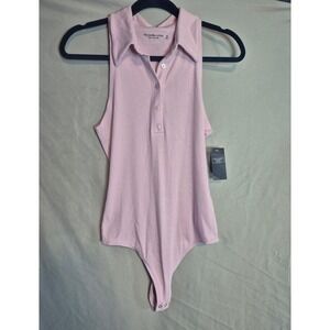 Abercrombie & Fitch Soft A&F‎ Ribbed Polo Bodysuit Sleeveless